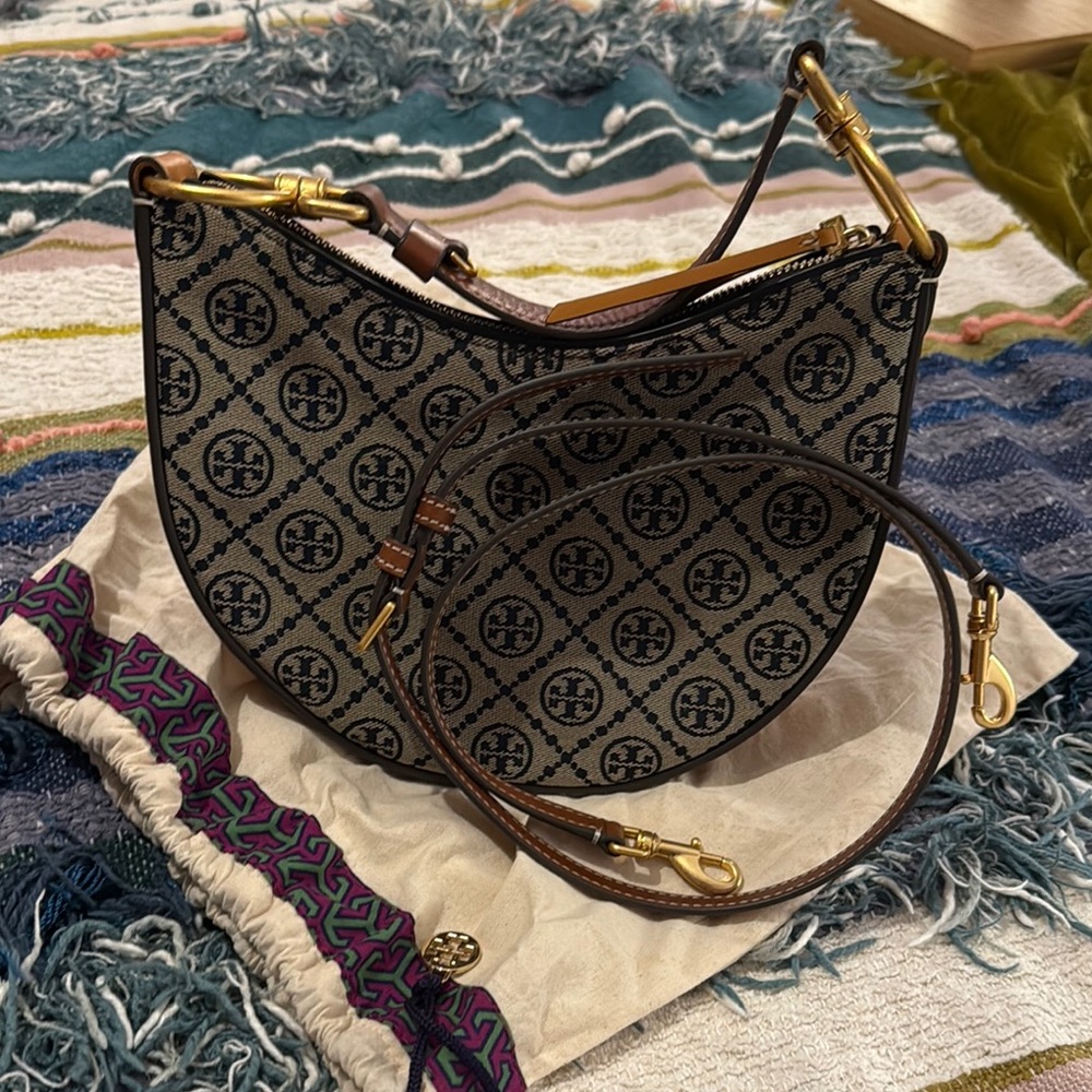 Tory Burch Monogram Crescent Bag
